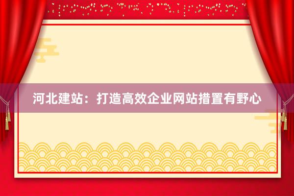 河北建站：打造高效企业网站措置有野心